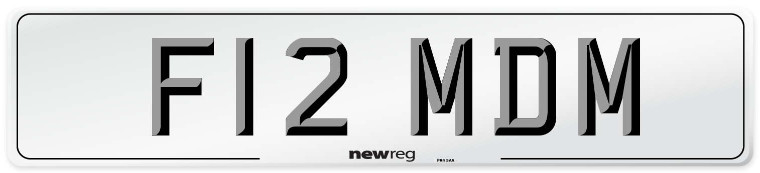 F12 MDM Front Number Plate