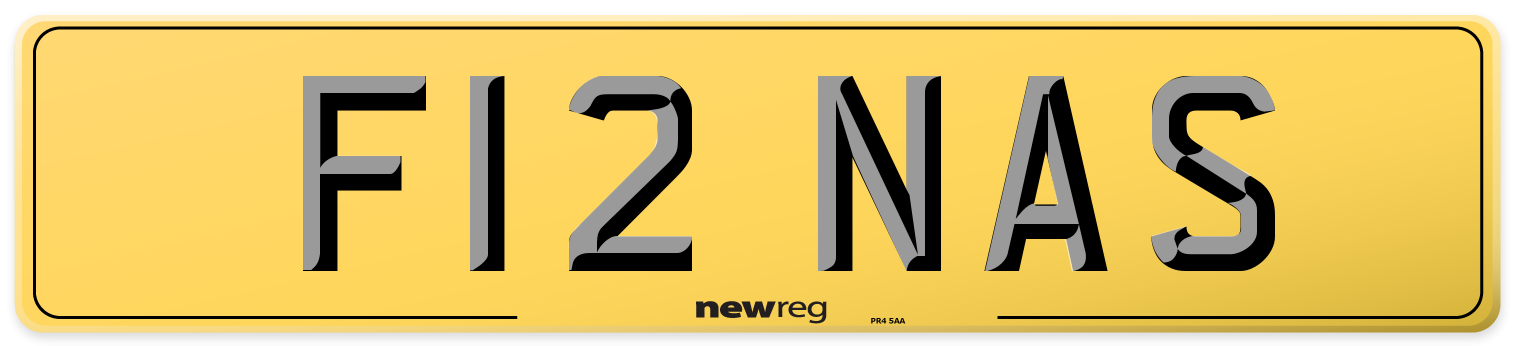 F12 NAS Rear Number Plate