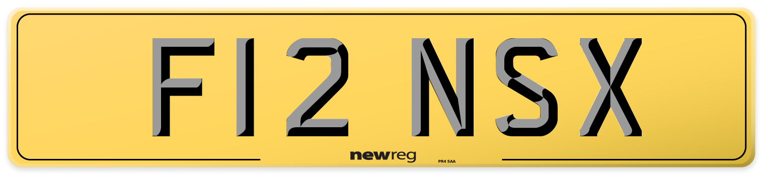 F12 NSX Rear Number Plate