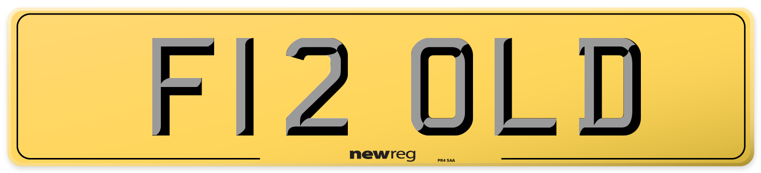 F12 OLD Rear Number Plate