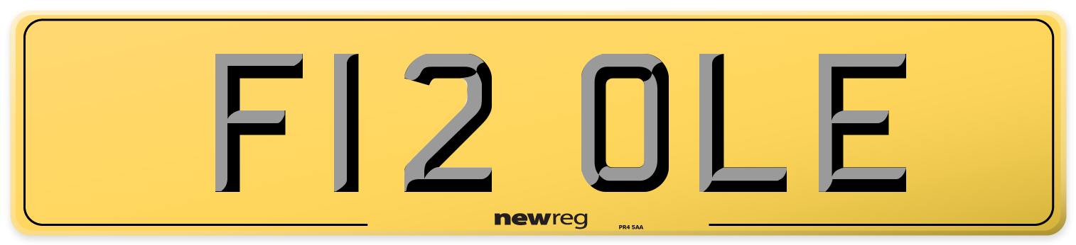F12 OLE Rear Number Plate