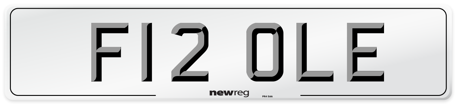 F12 OLE Front Number Plate