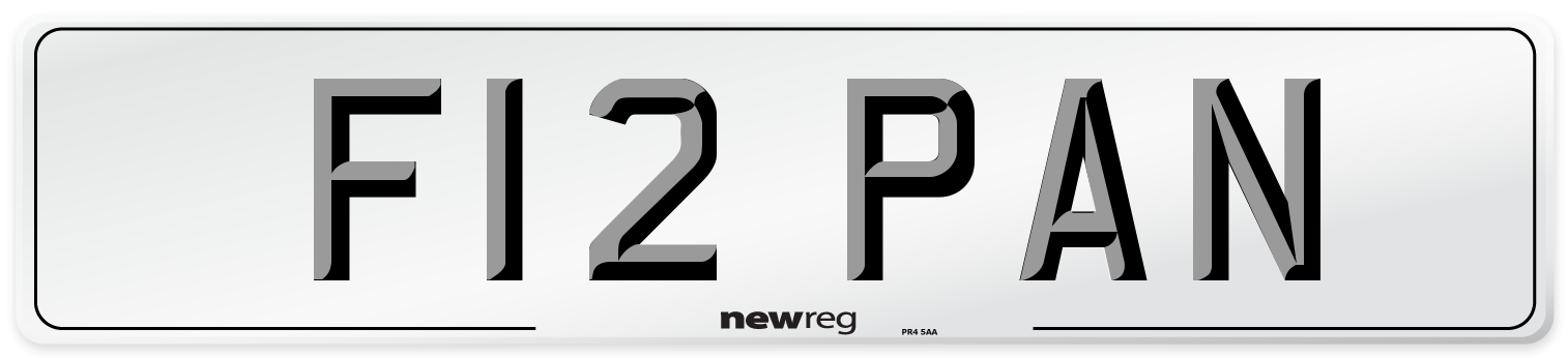 F12 PAN Front Number Plate