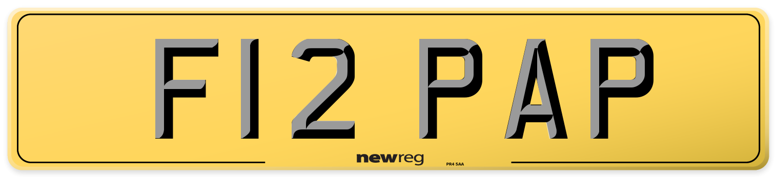 F12 PAP Rear Number Plate