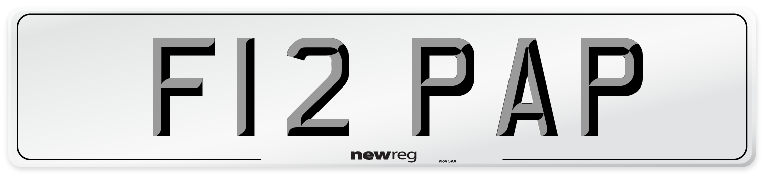 F12 PAP Front Number Plate