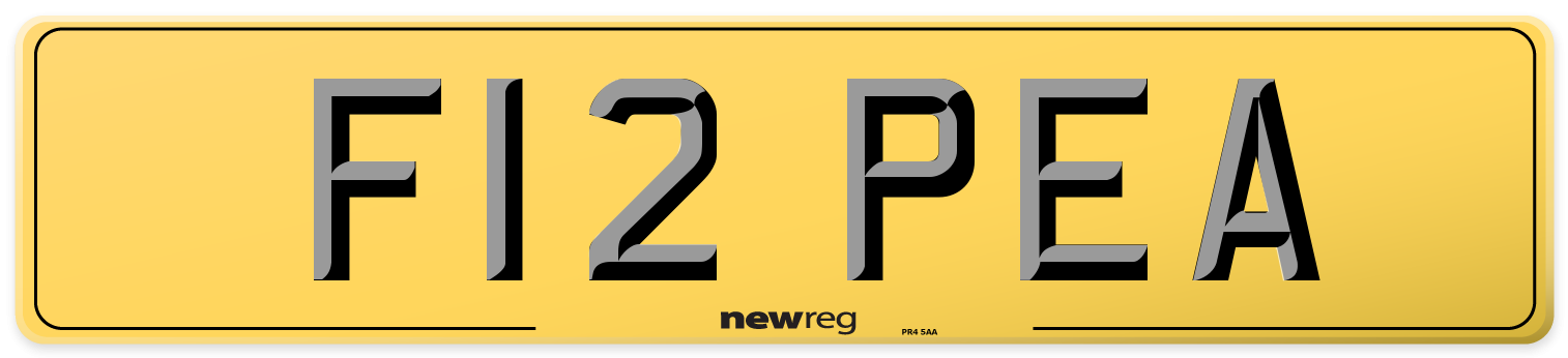 F12 PEA Rear Number Plate