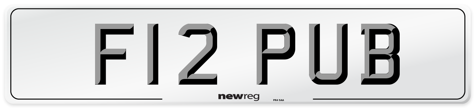 F12 PUB Front Number Plate
