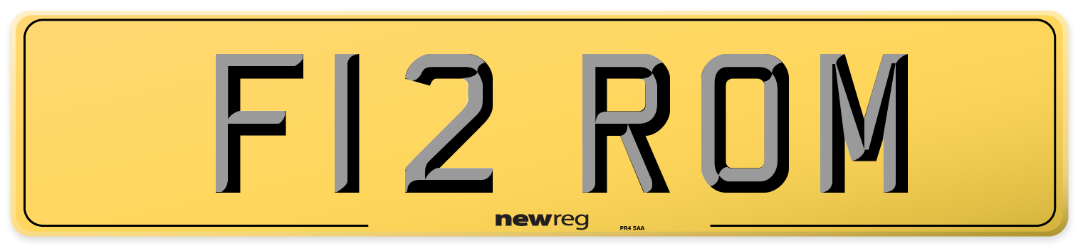 F12 ROM Rear Number Plate