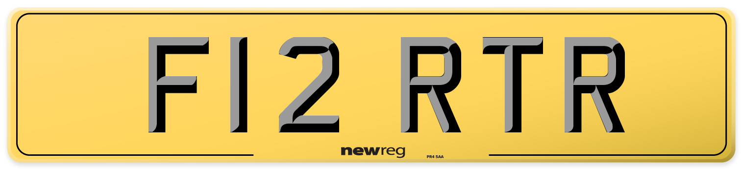 F12 RTR Rear Number Plate
