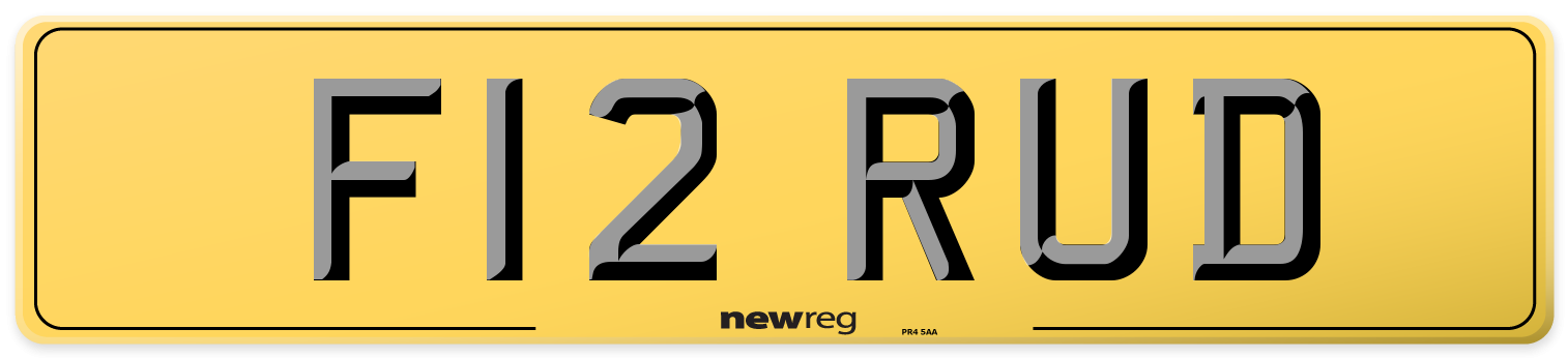 F12 RUD Rear Number Plate
