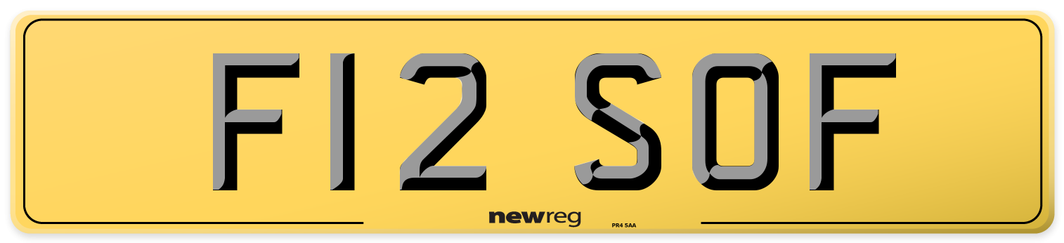 F12 SOF Rear Number Plate