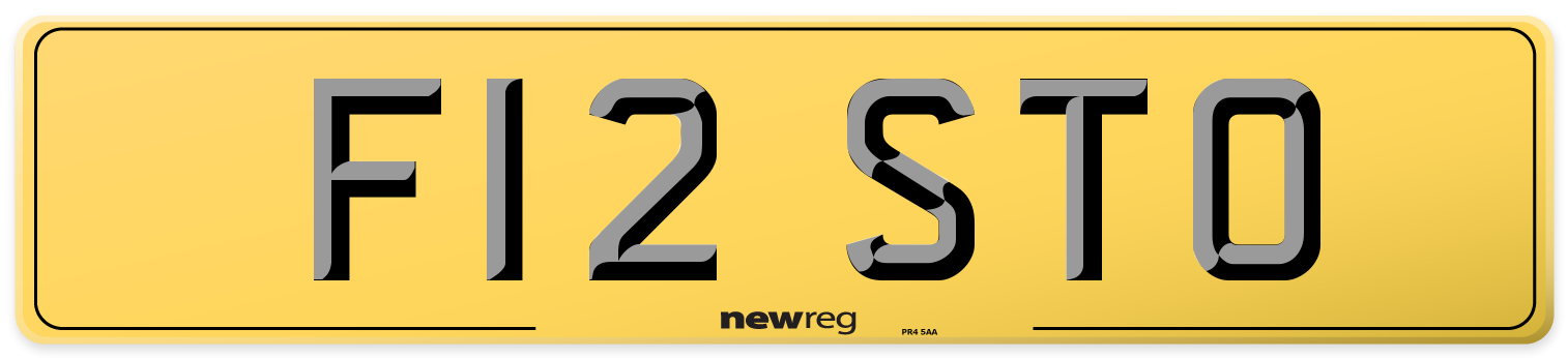 F12 STO Rear Number Plate
