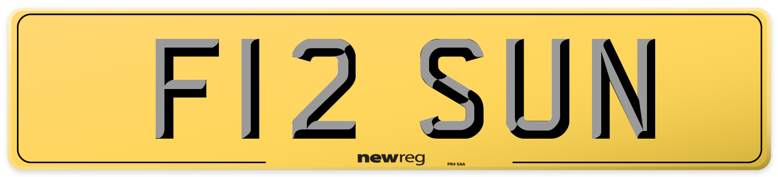 F12 SUN Rear Number Plate