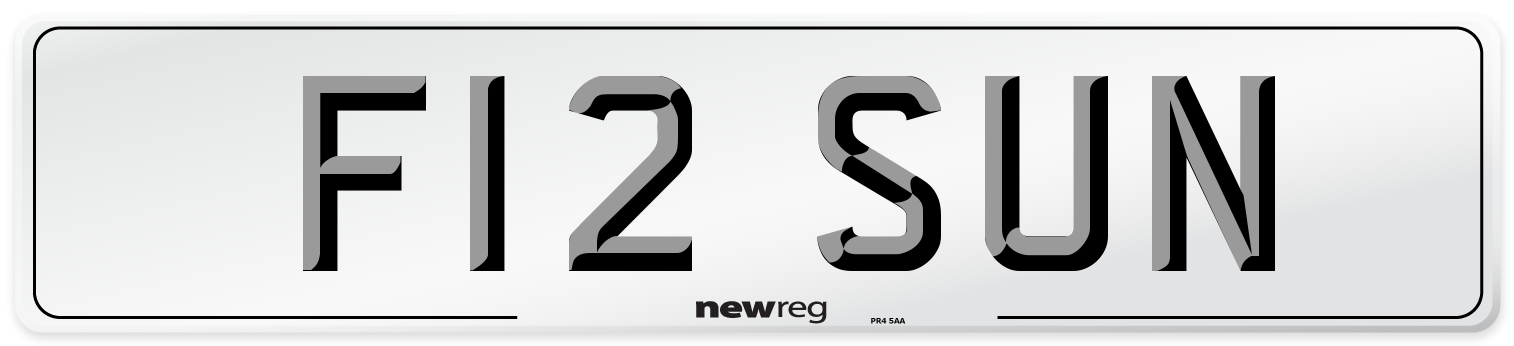 F12 SUN Front Number Plate