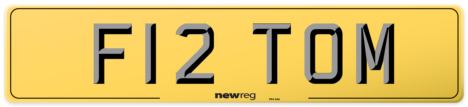 F12 TOM Rear Number Plate
