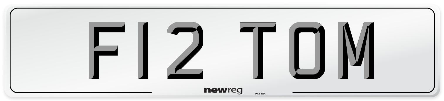 F12 TOM Front Number Plate