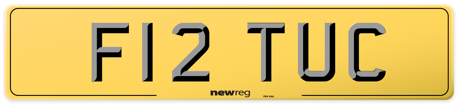 F12 TUC Rear Number Plate