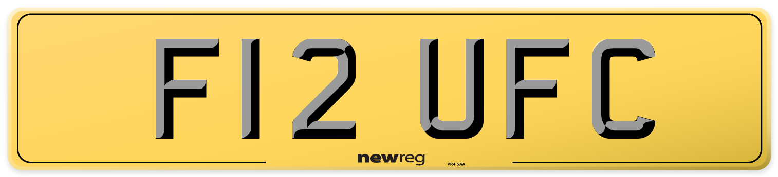 F12 UFC Rear Number Plate