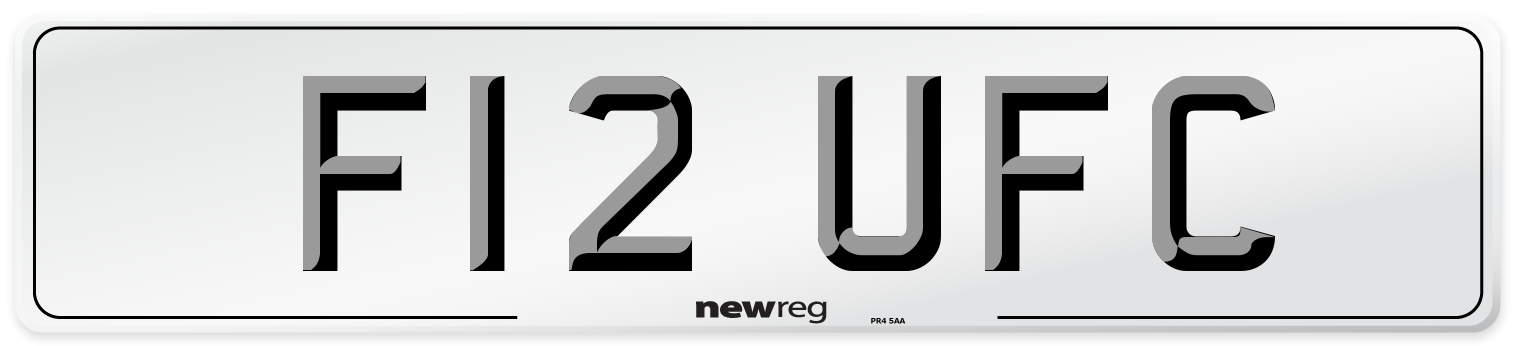 F12 UFC Front Number Plate