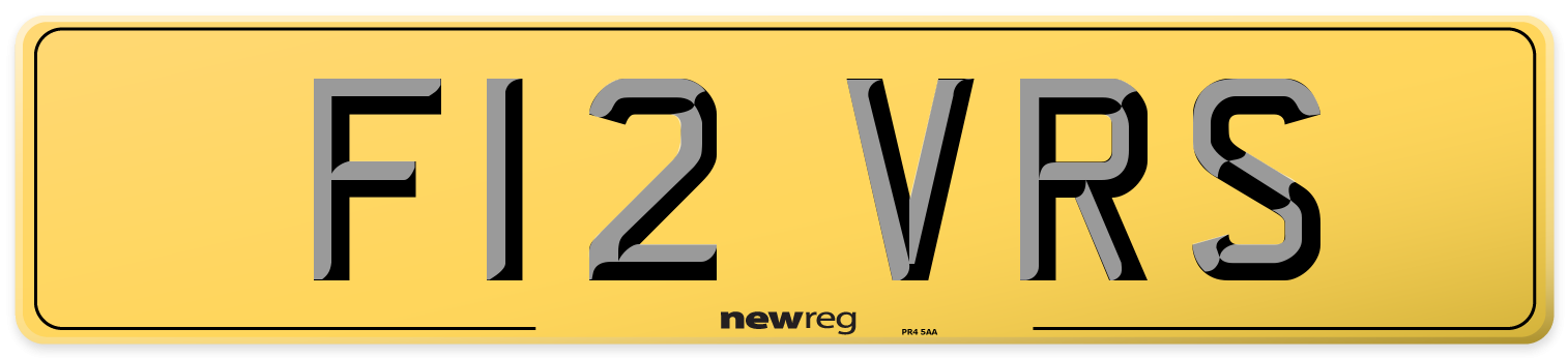 F12 VRS Rear Number Plate