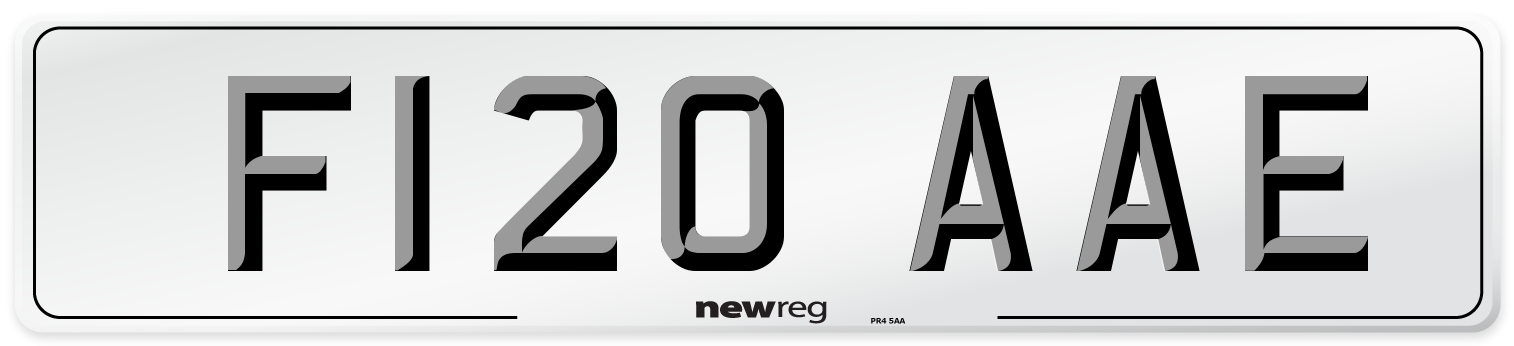 F120 AAE Front Number Plate