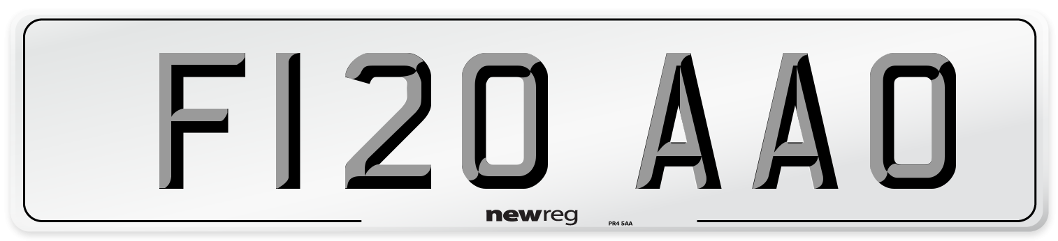 F120 AAO Front Number Plate