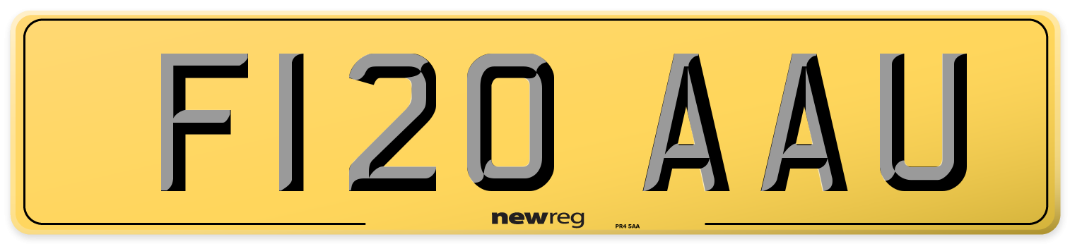 F120 AAU Rear Number Plate