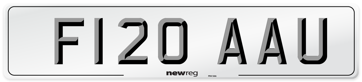 F120 AAU Front Number Plate