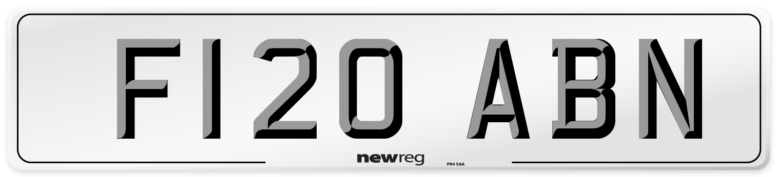 F120 ABN Front Number Plate