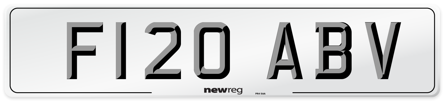 F120 ABV Front Number Plate