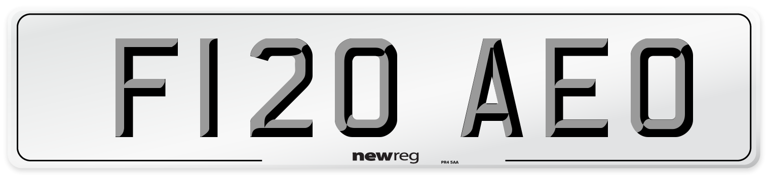 F120 AEO Front Number Plate