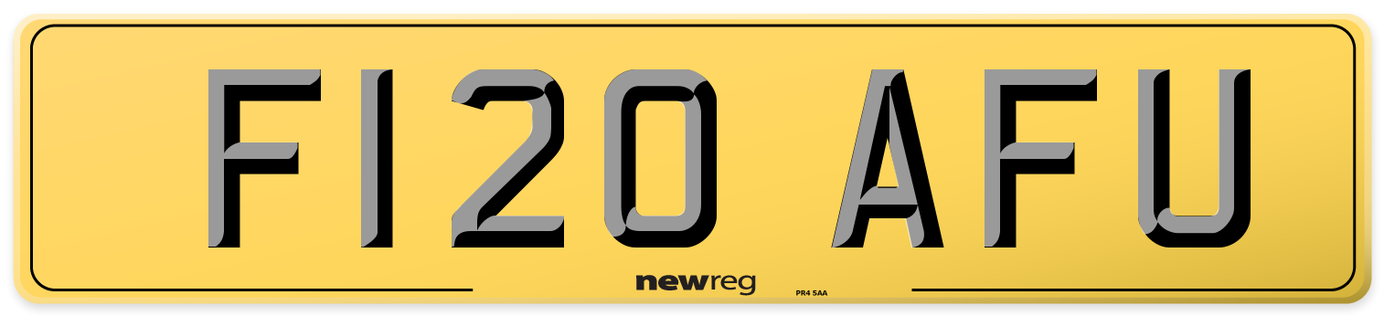 F120 AFU Rear Number Plate