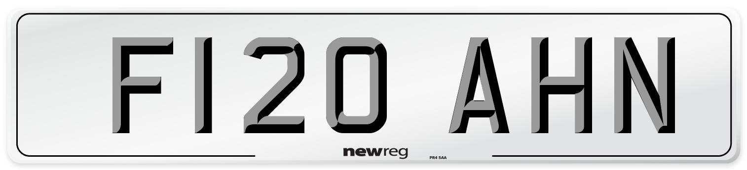 F120 AHN Front Number Plate