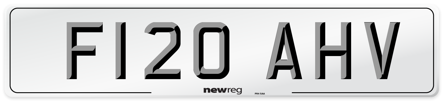 F120 AHV Front Number Plate