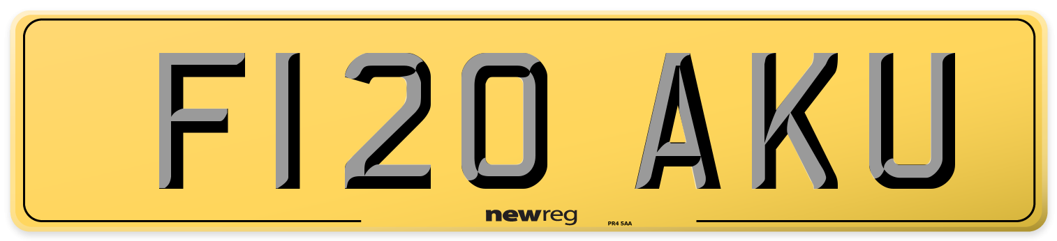 F120 AKU Rear Number Plate