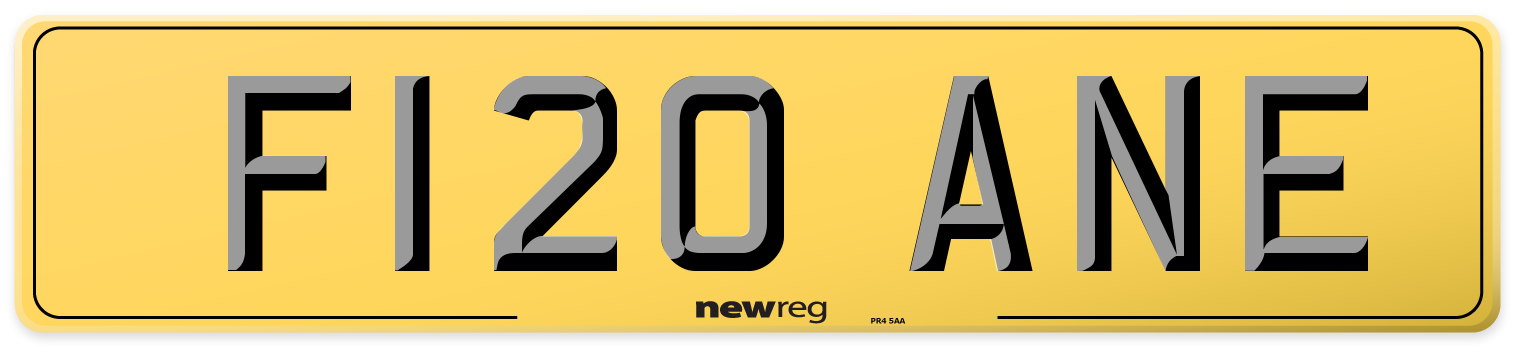 F120 ANE Rear Number Plate