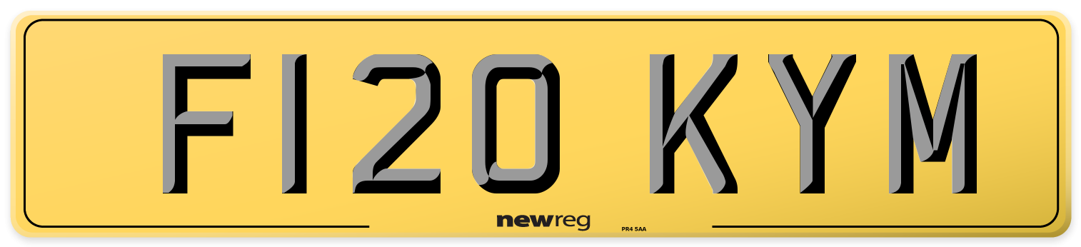 F120 KYM Rear Number Plate
