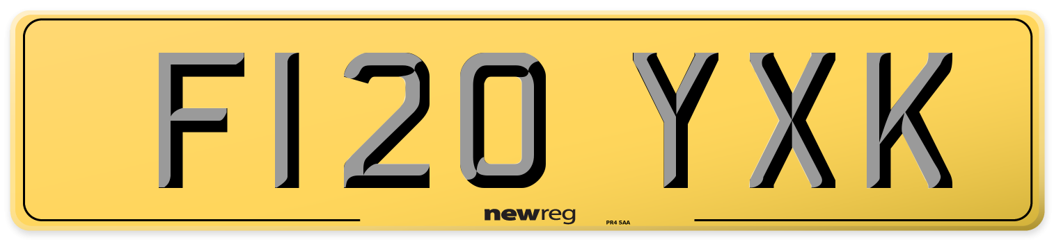 F120 YXK Rear Number Plate