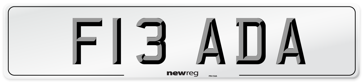 F13 ADA Front Number Plate