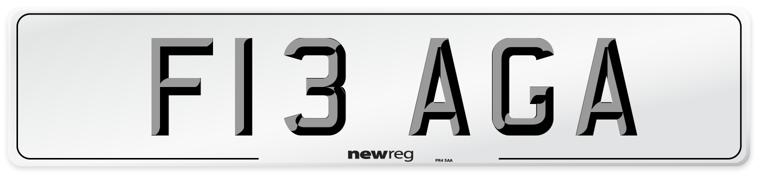 F13 AGA Front Number Plate