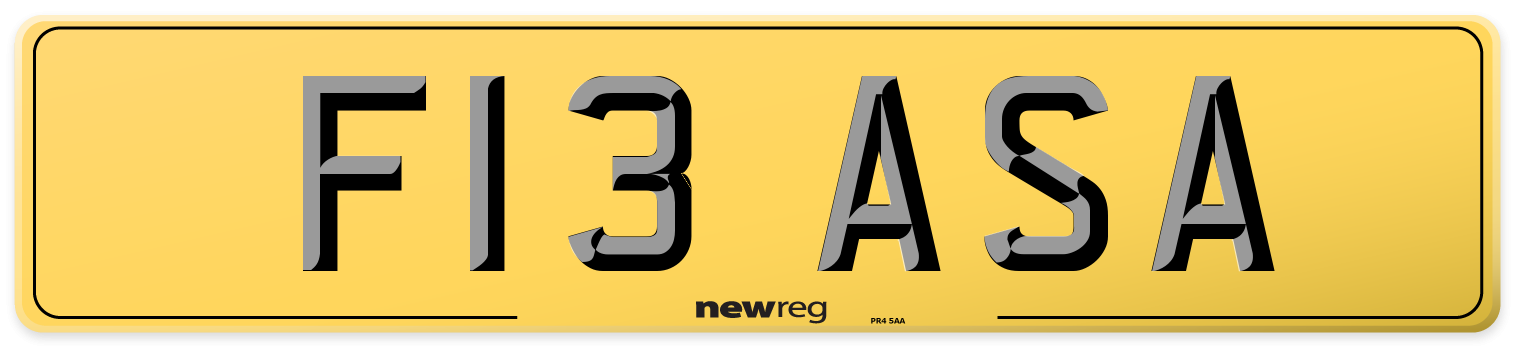 F13 ASA Rear Number Plate
