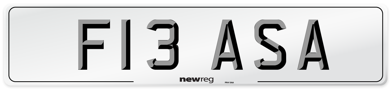 F13 ASA Front Number Plate