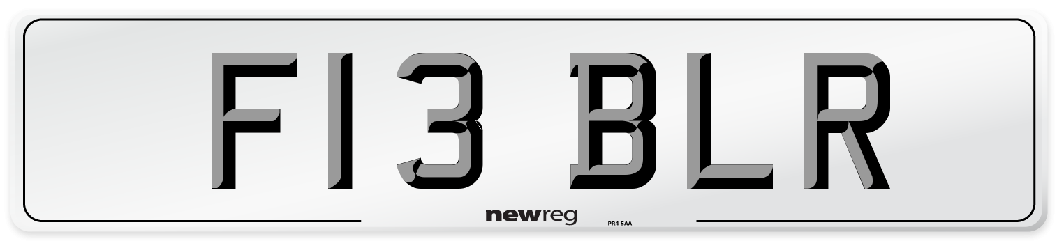 F13 BLR Front Number Plate