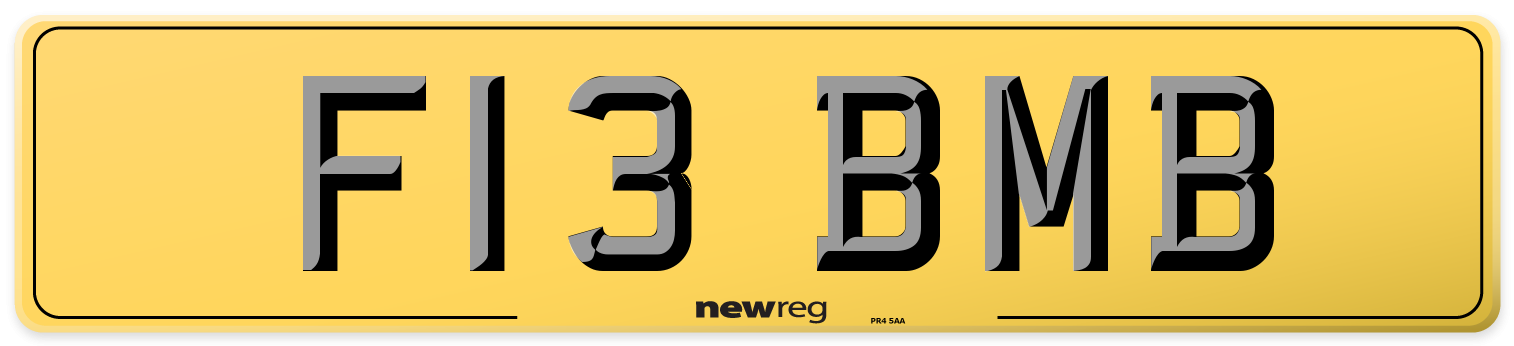 F13 BMB Rear Number Plate