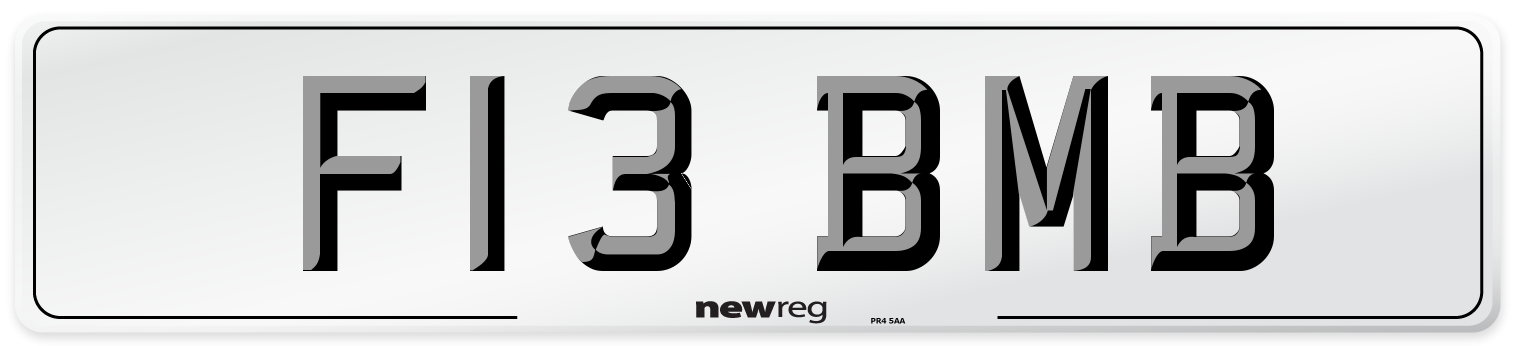 F13 BMB Front Number Plate