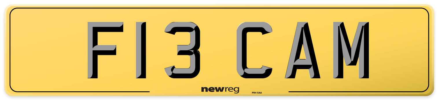 F13 CAM Rear Number Plate