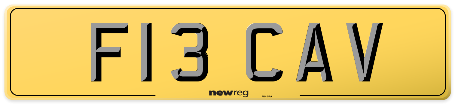 F13 CAV Rear Number Plate