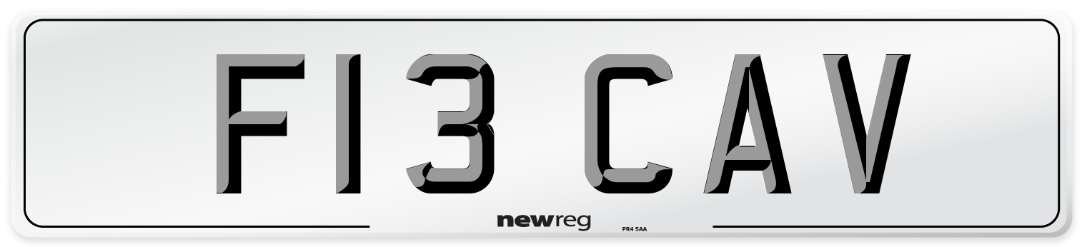 F13 CAV Front Number Plate
