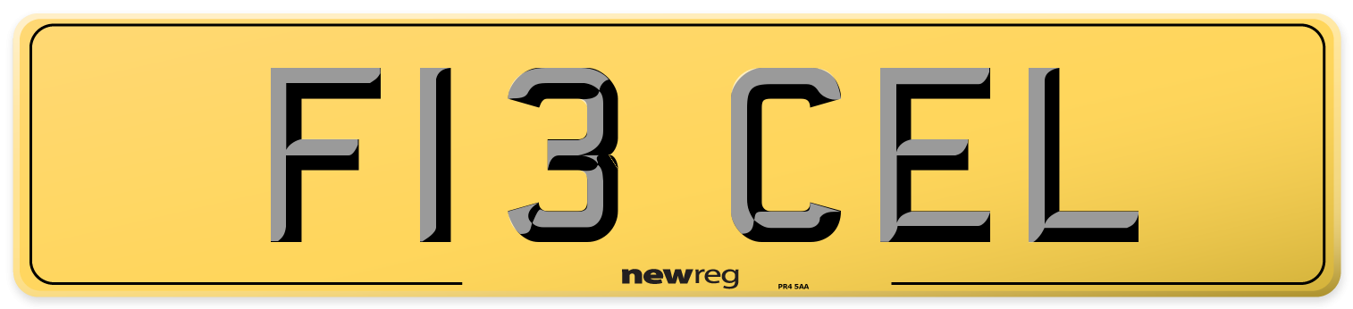 F13 CEL Rear Number Plate