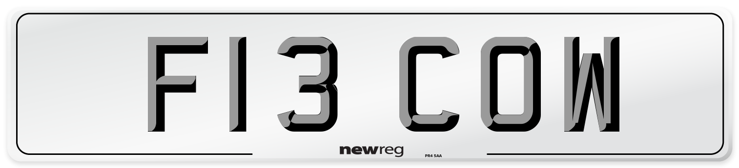 F13 COW Front Number Plate